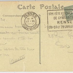 51060  - FRANCE - POSTAL HISTORY: nice POSTMARK - FEMININE GYMNASTICS 1924