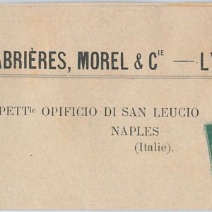 50641  FRANCE - POSTAL HISTORY - PERFIN STAMP on NEWSPAPER BAND to ITALY 1909