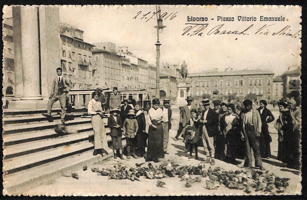 ac7351 - CARTOLINA D'EPOCA - Livorno Città - Piazza Vittorio Emanuele  1916