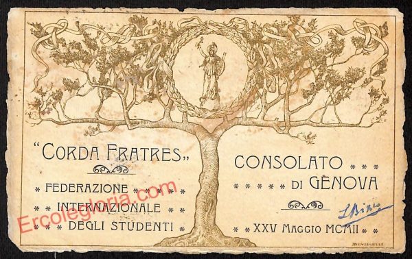 ag1143 - CARTOLINA D'EPOCA - Genova Città -  ''Corda Fratres''