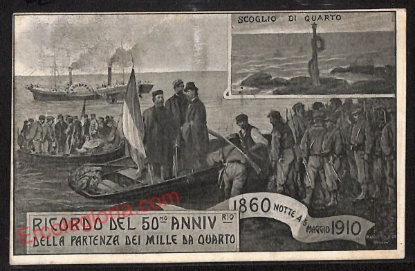 ag1145 - CARTOLINA D'EPOCA - Genova - 50 Anni della Partenza del Mille da Quarto