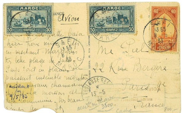 P3714 - CRASH COVER AIR MAIL, FROM SAFI, MAROCCO 8.5.1933