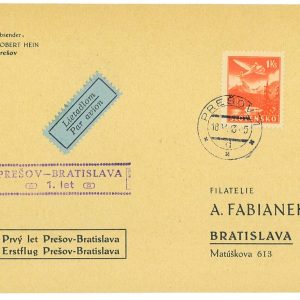 P3732 - AIRMAIL ,  18.5.1943 SLOVAKIA, FIRST FLIGHT PRESOV-BRATISLAVA