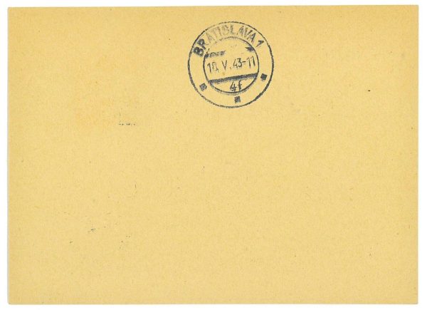 P3732 - AIRMAIL ,  18.5.1943 SLOVAKIA, FIRST FLIGHT PRESOV-BRATISLAVA - immagine 2