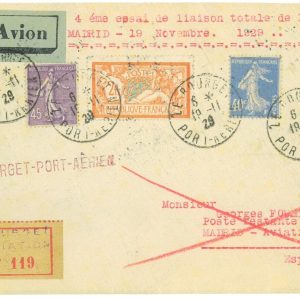 P3747 - AIRMAIL  FRANCE/SPAIN AND BACK. 19.11.1929 MÜLLER 245 FRENCH AND SPANISH