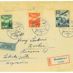 P3752 - AIRMAIL , SLOVAKIA 18.5.1943 MÜLLER NR., 1, BRATISLAVA-PRESOV