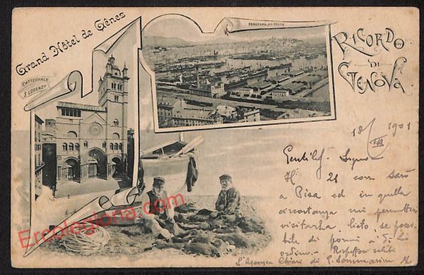 ag1147 - CARTOLINA D'EPOCA - Genova Città - Grand Hotel de Genes  1901