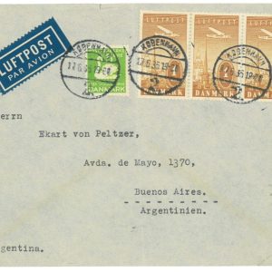 P3572 - AEROPOSTALE FLIGHT TO BUENOS AIRES, FROM DENMARK. 17.6.1935