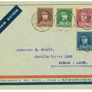 P3573 - AIRMAIL , BELGIUM 4 COLOR FRANKING!!!!!!!!! 28.8.1936, TO BUENOS AIRES