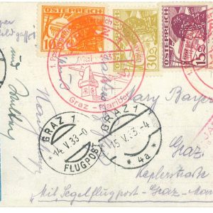 P3575 - AIRMAIL , AUSTRIA GLIDING FLIGHT GRAZ-MARIBOR, MARIBOR GRAZ 12.5.1933