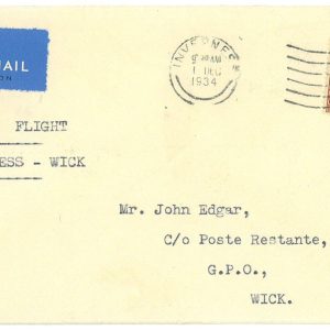 P4029 - GREAT BRITAIN ,1ST FLIGHTS-MÜLLER 264 A 1.12.1934 FROM INVERNESS TO WICK