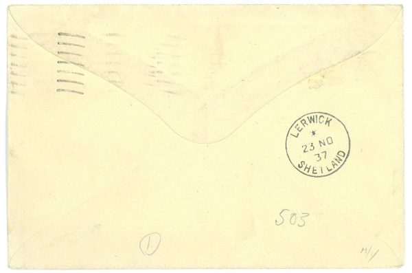 P4032 - GREAT BRITAIN , 1ST FILGHTS MULLER NR. 376 23.11.1937 - immagine 2