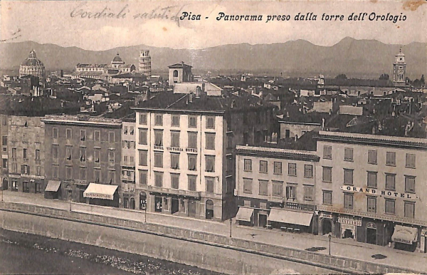 ad0014 - CARTOLINA D'EPOCA - Pisa Città - Torre dell' Orologio  1910