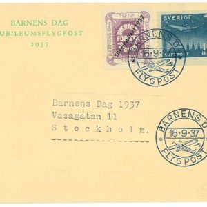 P2927 - SWEDEN, SPECIAL FLIGHT 1937 MÜLLER 152 WITH SPECIAL LEFLET INSIDE