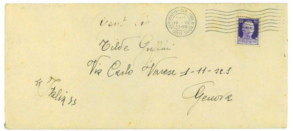 P3787 - ITALIA REGNO , SERIE IMPERIALE , CENT. 50 V.E.II SU BUSTA VIAGGIATA