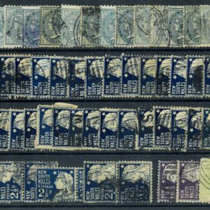 P3881 - AUSTRALIA NEW SOUTH WALES, CARD BOARD, WITH 65  STAMPS, USED