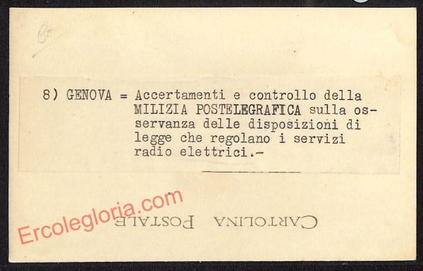 ag1088 - CARTOLINA D'EPOCA - Genova Città - Milizia Postelegrafica - immagine 2