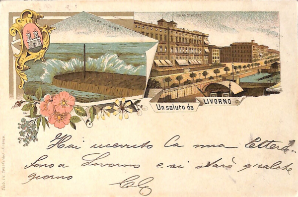 ac7374 - CARTOLINA D'EPOCA - Livorno Città - Grand Hotel  1900