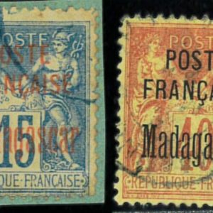 P3895 B - MADAGASCAR, YVERT 16 ET 18 , TRES BIEN OBLITEREÈ