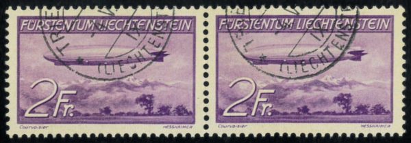 P3896 A - LIECHTENSTEIN MICHEL 150, PAIR, VERY LIGHTLY USED AT TRIESENBERG