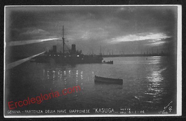 ag1158 - CARTOLINA D'EPOCA - Genova - Partenza della nave Giapponese  ''KASUGA''