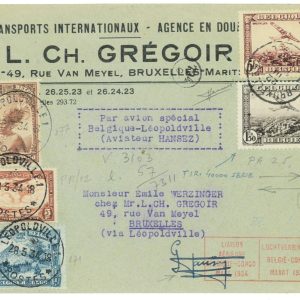 P3590 - AIRMAIL ,BELGIUM  24.3.1934, BRUSSELS- LEOPOLDVILLE AND BACK