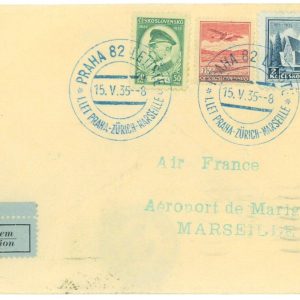 P3591 - AIRMAIL , CZECOSLOVAKIA PRAG 15.5.1935 PRAG. ZURICH.MARSEILLE, MÜLLER 83