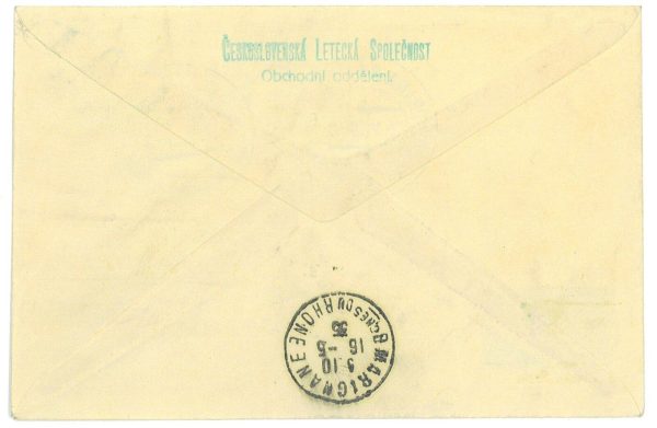 P3591 - AIRMAIL , CZECOSLOVAKIA PRAG 15.5.1935 PRAG. ZURICH.MARSEILLE, MÜLLER 83 - immagine 2