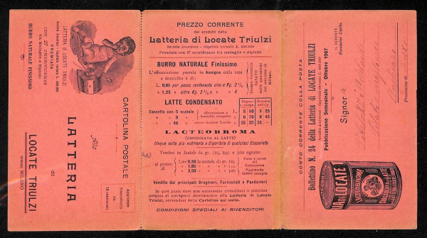 ad0370 - Cartolina Pubblicitarie - Bollettino della Latteria di Locate Triulzi - immagine 3