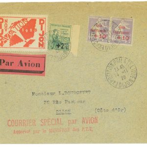 P3606 - AIRMAIL FRANCE MÜLLER 202 14.11.1928 DIJON EXPOSITION PLUS SPECIAL LABEL