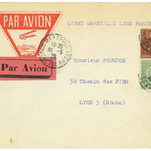 P3613 - AIRMAIL , FRANCE , MÜLLER 144, MARSEILLES LYON, 30.5.1926