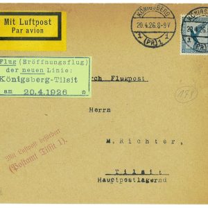 P3627 - AIRMAIL , RUSSIA 20.4.1926, KÖNIGSBERG (KALININGRAD)-TILSIT (SOVETSK)