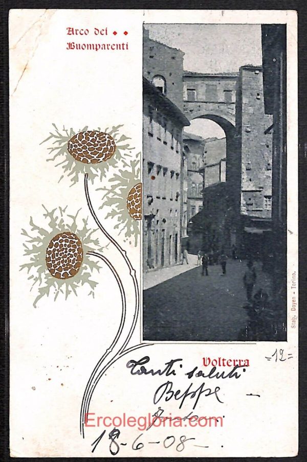 ad7299 - CARTOLINA D'EPOCA - Pisa Provincia - Volterra  1908