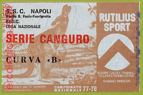 ZA1056 - Vecchio  BIGLIETTO PARTITA  CALCIO -  1977/1978: Napoli