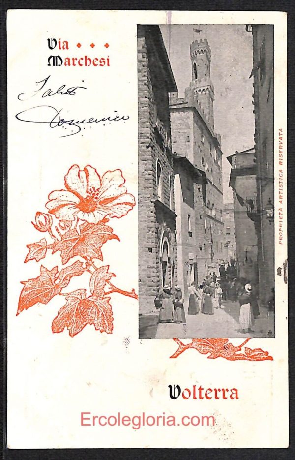 ad7306- CARTOLINA D'EPOCA - Pisa Provincia - Volterra  1903