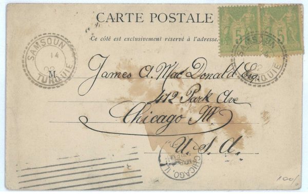 99886 - French Levant TURKEY  - POSTAL HISTORY: POSTCARD to  USA 1902