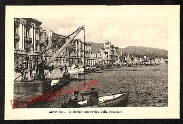 ag8501 - CARTOLINA D'EPOCA - Messina Città -La Marina con rovine della palazzata