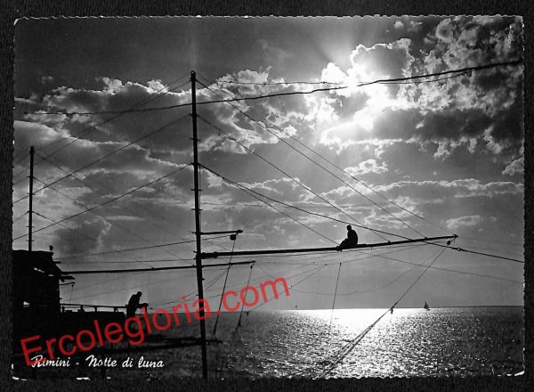 ai0562 - CARTOLINA D'EPOCA - Rimini Città - Notte di Luna