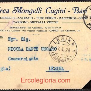 ae0774 - CARTOLINA  D'EPOCA - Bari Città - Andrea Mongelli Cugini  1928