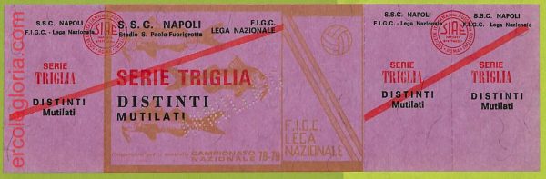 ZA1096 - Vecchio  BIGLIETTO PARTITA  CALCIO -  1978/1979: Napoli