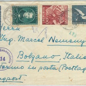 77378 - AUSTRIA - POSTAL HISTORY - Censored COVER to ITALY taxed on arrival 1953