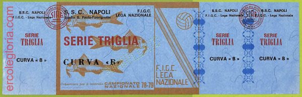ZA1101  - Vecchio  BIGLIETTO PARTITA  CALCIO -  1978/1979: Napoli