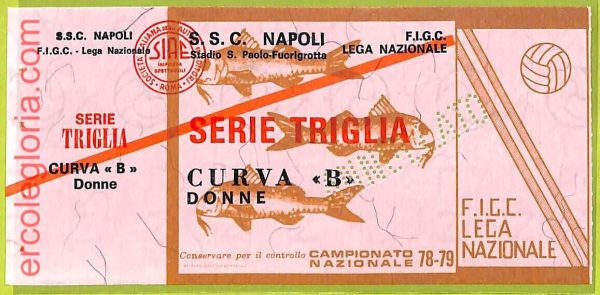 ZA1102  - Vecchio  BIGLIETTO PARTITA  CALCIO -  1978/1979: Napoli