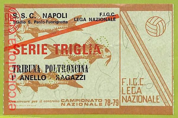 ZA1105  - Vecchio  BIGLIETTO PARTITA  CALCIO -  1978/1979: Napoli - immagine 2