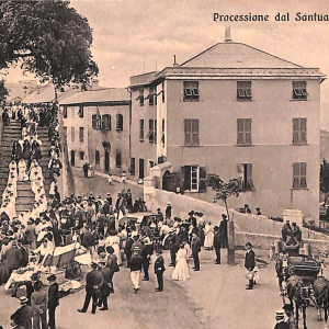 ad0402 - CARTOLINA D'EPOCA -  Genova Città - Processione dal Santuario di Corona
