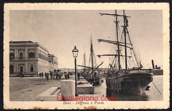 ae0802 - CARTOLINA  D'EPOCA - Bari Città - Dogana e Porto  1912