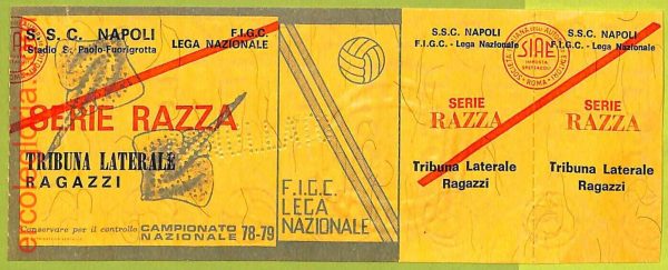 ZA1120 - Vecchio  BIGLIETTO PARTITA  CALCIO -  1978/1979: Napoli