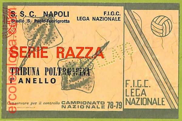 ZA1125 - Vecchio  BIGLIETTO PARTITA  CALCIO -  1978/1979: Napoli