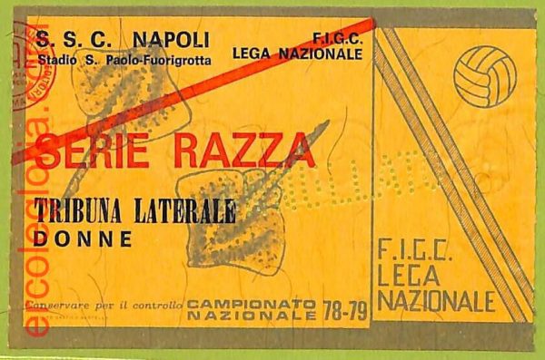 ZA1126 - Vecchio  BIGLIETTO PARTITA  CALCIO -  1978/1979: Napoli
