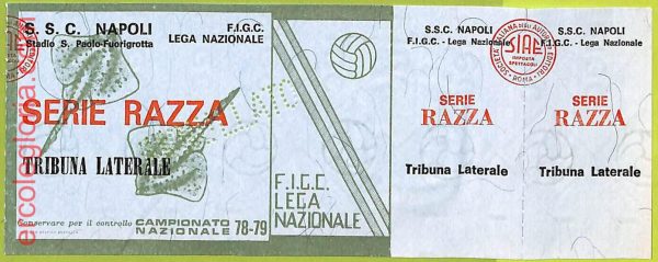 ZA1127 - Vecchio  BIGLIETTO PARTITA  CALCIO -  1978/1979: Napoli